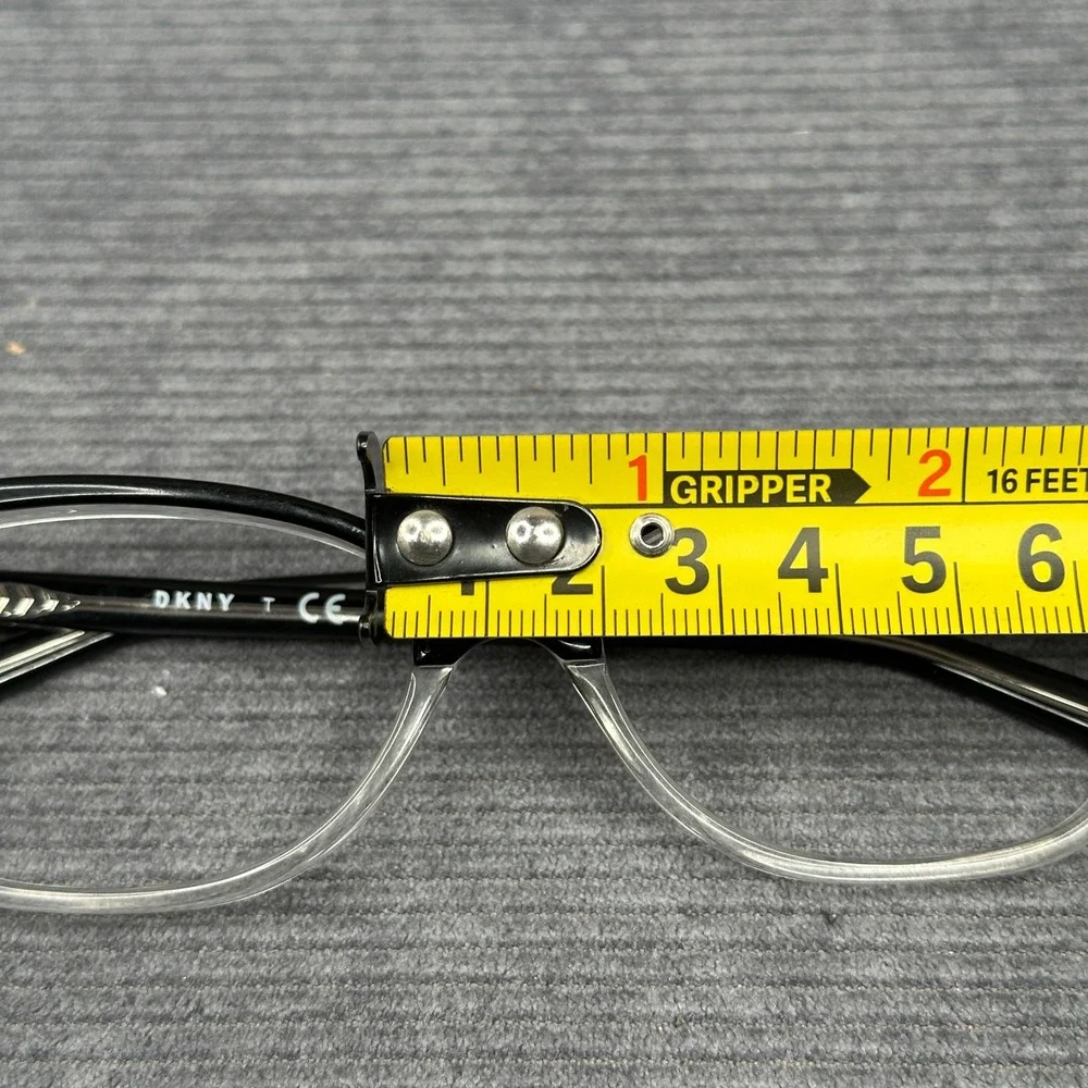 DKNY DY 4662 3670 Black Clear Cat Eye Y2K Eyeglass Frames 52-16-140 Womens